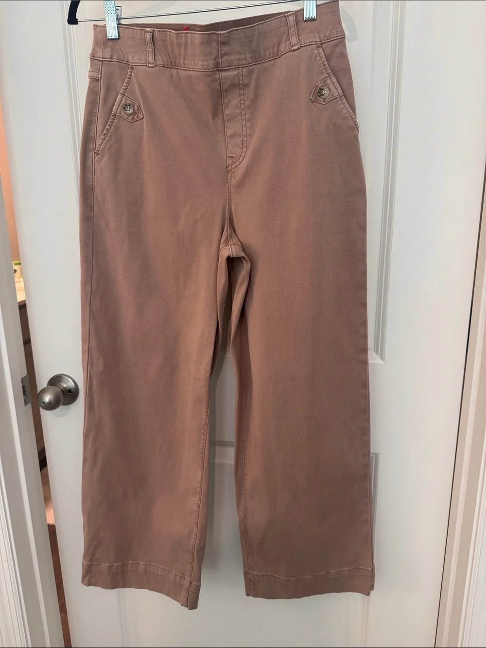 NWOT SPANX Mauve Twill wide leg crop pants - Picture 4 of 6